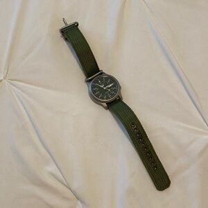 Seiko Olive Green Fabric Strap Watch